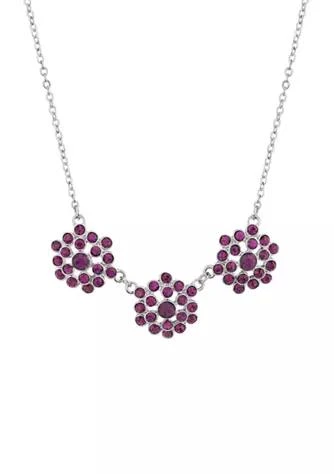 1928 Jewelry 16 Inch Adjustable Silver Tone Amethyst Collar Necklace