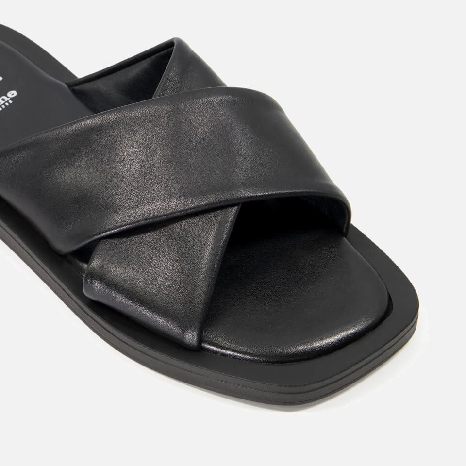 Dune DUNE LONDON LICORICE CROSS FRONT LEATHER SANDALS 4