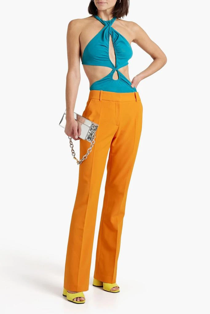 SUPRIYA LELE Cutout ruched mesh halterneck bodysuit 2
