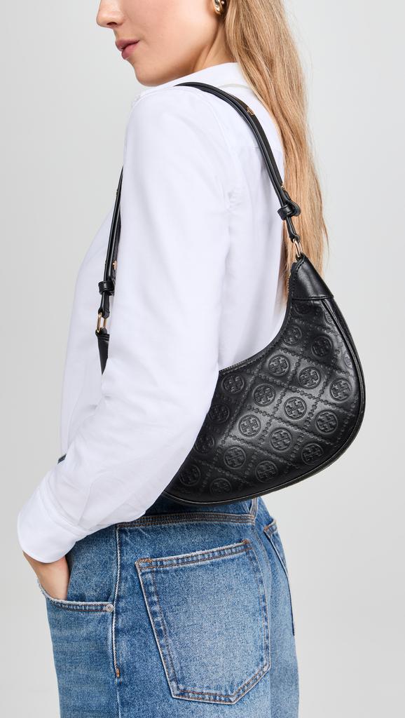 Tory Burch T Monogram Debossed Crescent Bag