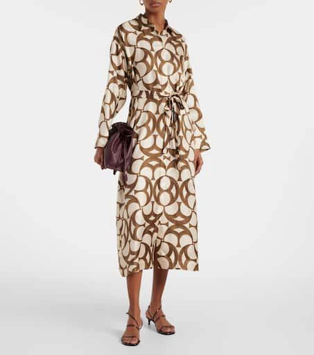 Max Mara Ileana printed silk twill shirt dress 2