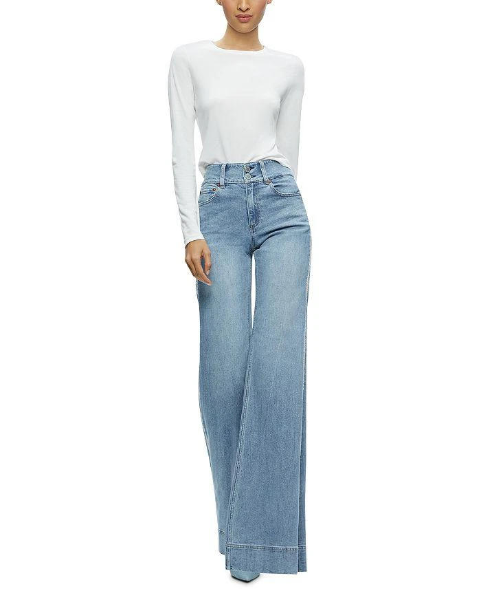 Alice + Olivia Missa High Rise Wide Leg Jeans in Vintage Blue 3