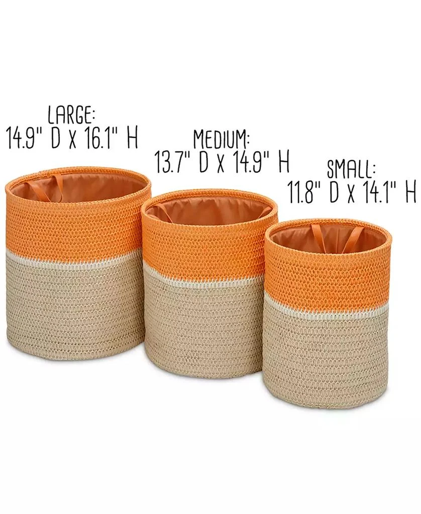 Honey Can Do Paper Straw Nesting Baskets with Handles, Set of 3 10