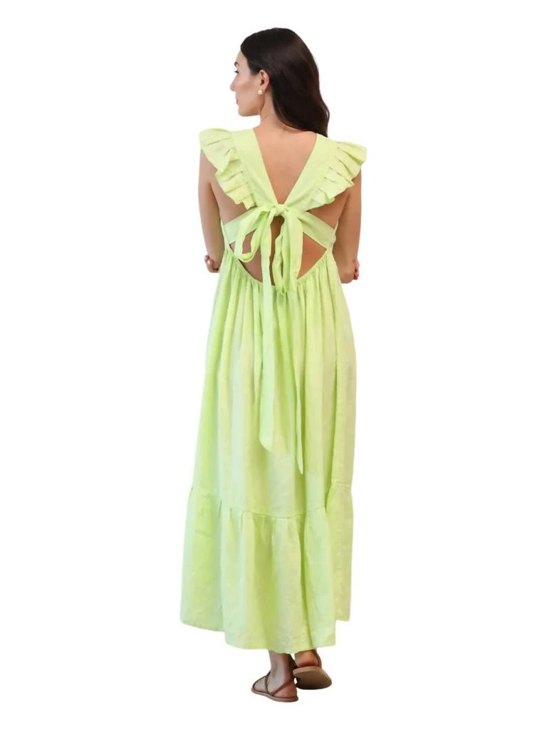 linen dress set RETA WOVEN LINEN SLEEVELESS MAXI DRESS RIO-WOVLINEN / x-small