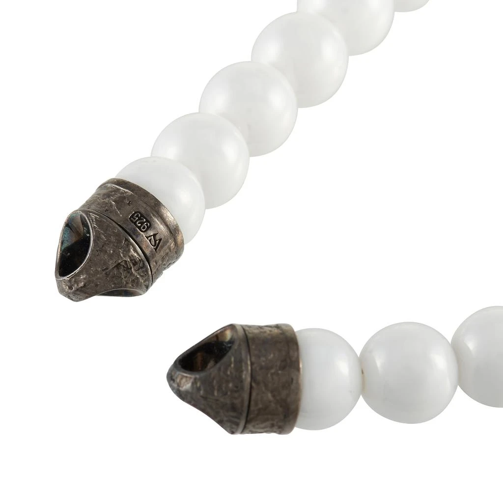 Stephen Webster England Made Me Silver and Black Rhodium White Ceramic Beaded Bracelet (No Clasp) 3