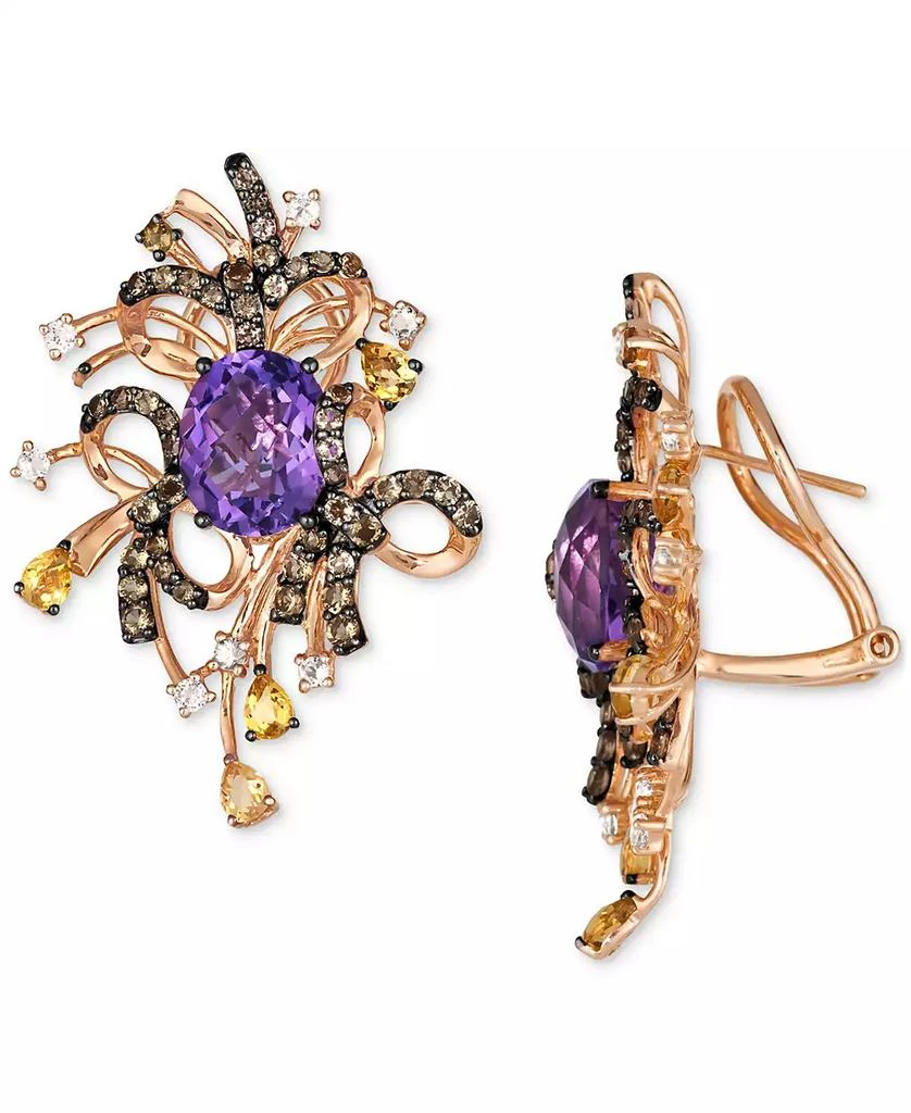 Le Vian Multi-Gemstone Abstract Cluster Statement Earrings (10-1/3 ct. t.w.) in 14k Rose Gold 2