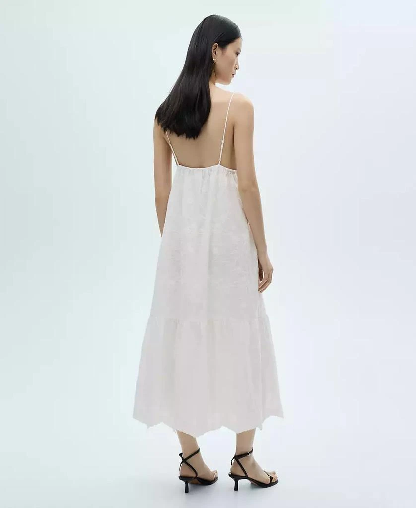 Mango Women's Floral Embroidered Strap Dress 6