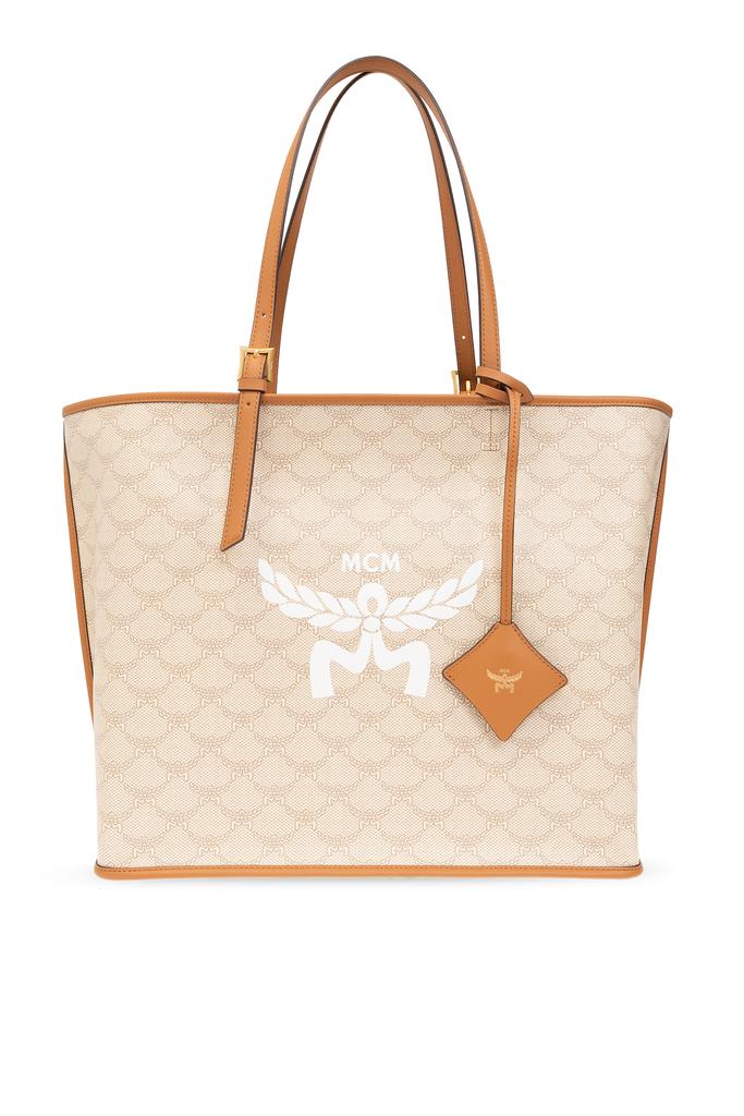 MCM PRINTED CANVAS XL AREN SHOPPING BAG