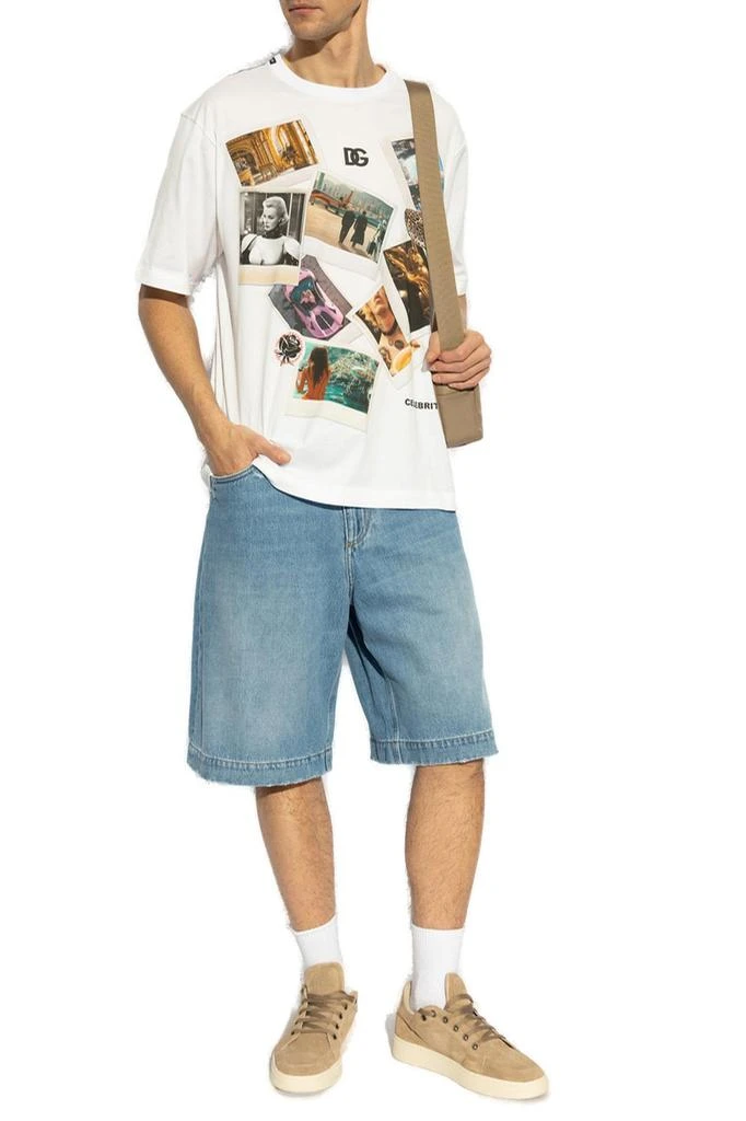 Dolce 
Gabbana Dolce 
Gabbana Logo Plaque Distressed Denim Shorts 4