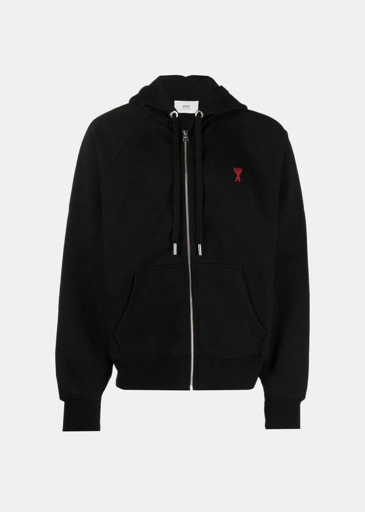 AMI ALEXANDRE MATTIUSSI AMI Alexandre Mattiussi Black Ami De Coeur Hoodie 1