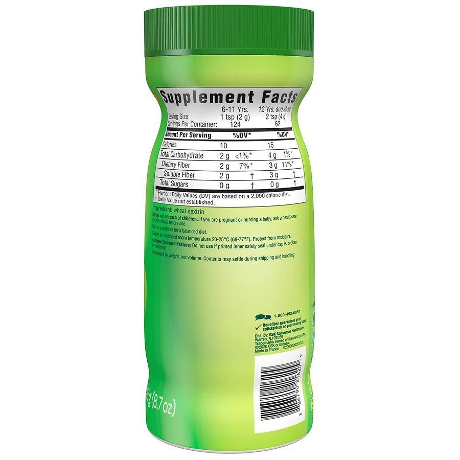 Benefiber Prebiotic Fiber Supplement Powder Unflavored, 62 dose 9