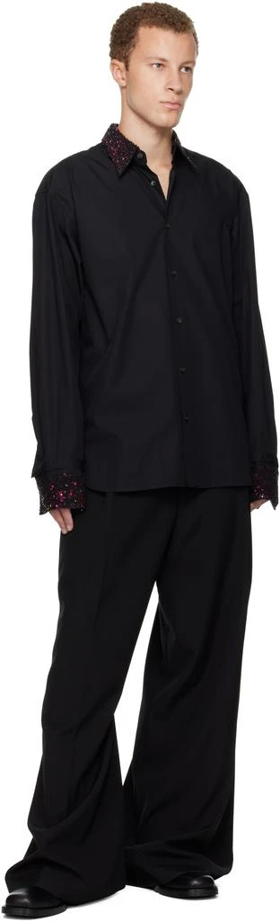 Dries Van Noten Black Sequinned Trim Shirt 5
