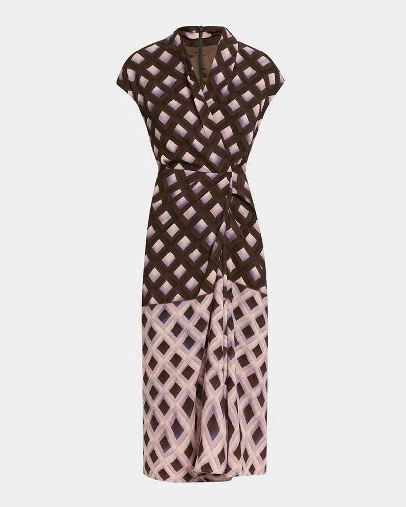 Dries Van Noten Dilian Abstract-Print Draped Midi Dress 1