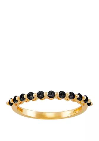 Belk & Co. Co. Onyx Ring In 10K Yellow Gold