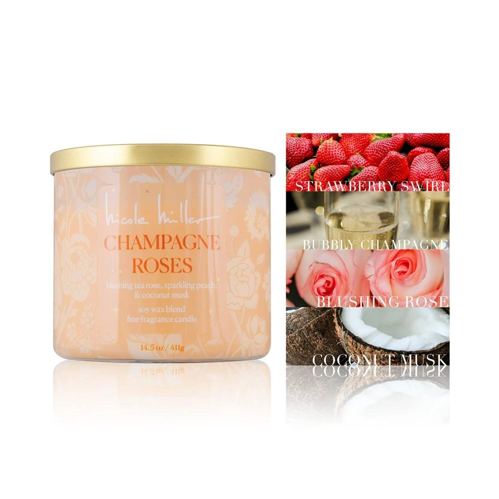 Nicole Miller Champagne & Roses Candle, 14.5 oz. 3