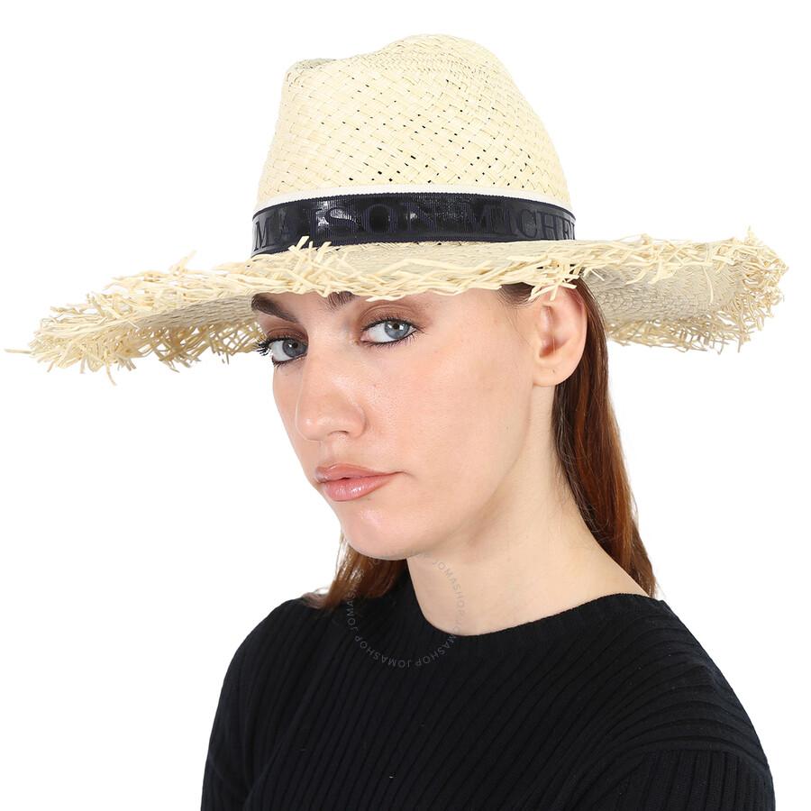 MAISON MICHEL Natural Zango Straw Fedora Hat
