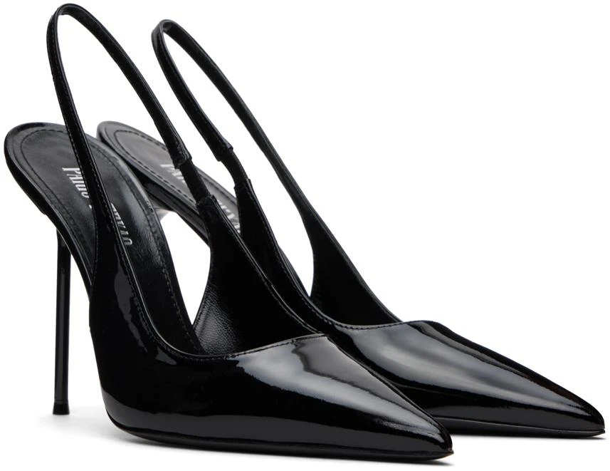 Paris Texas Black Lidia Slingback Heels 4