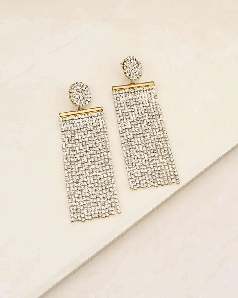 Ettika Jewelry All The Movement Fringe Drop Earrings in 18K Gold Plate 4