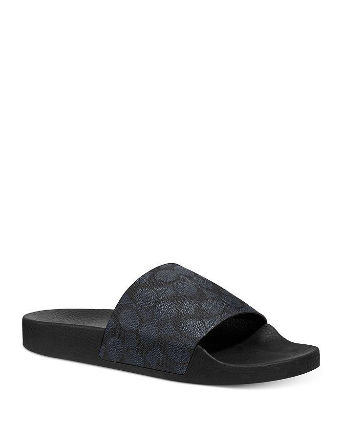 COACH Men's Signature Canvas Pool Slides
