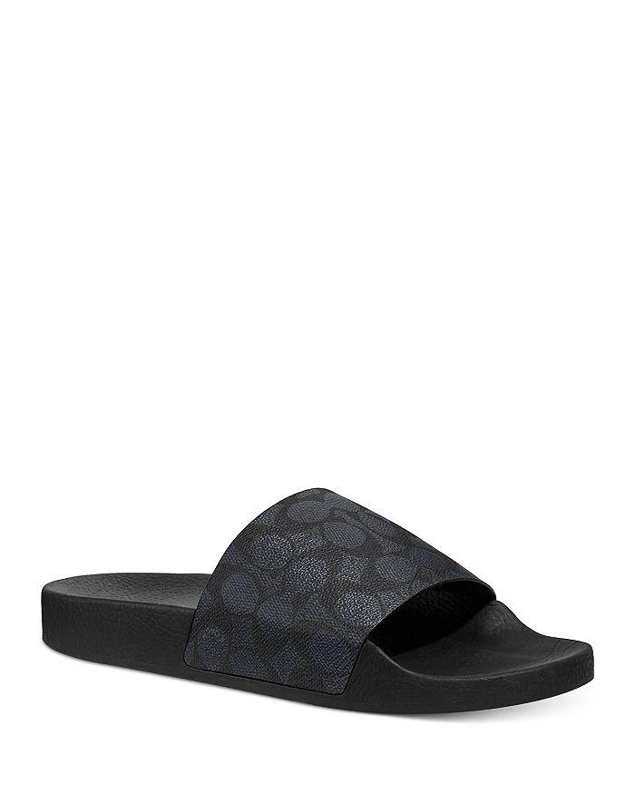 COACH Men's Signature Canvas Pool Slides 1