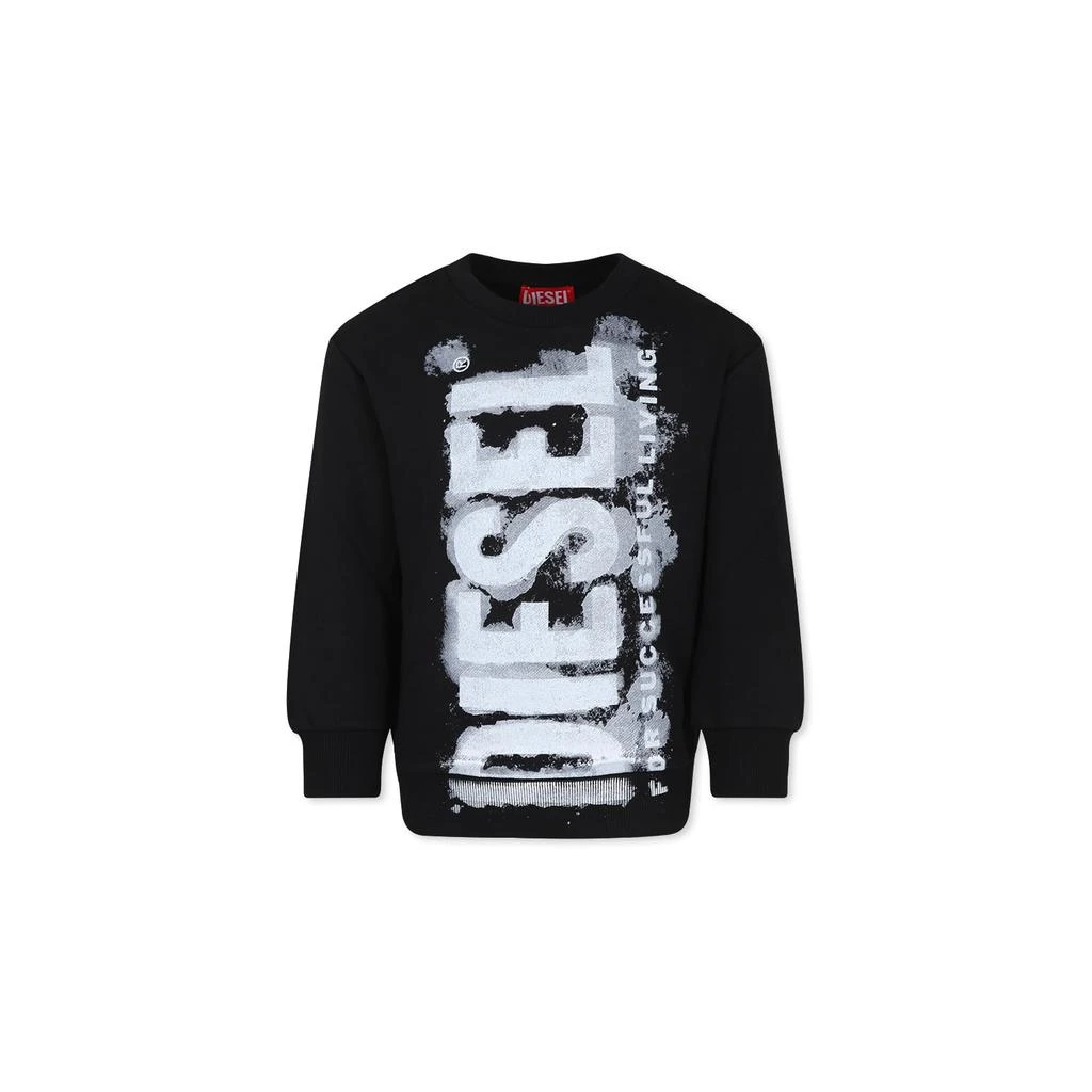 Diesel Black Sweatshirt For Boy With Logo 1