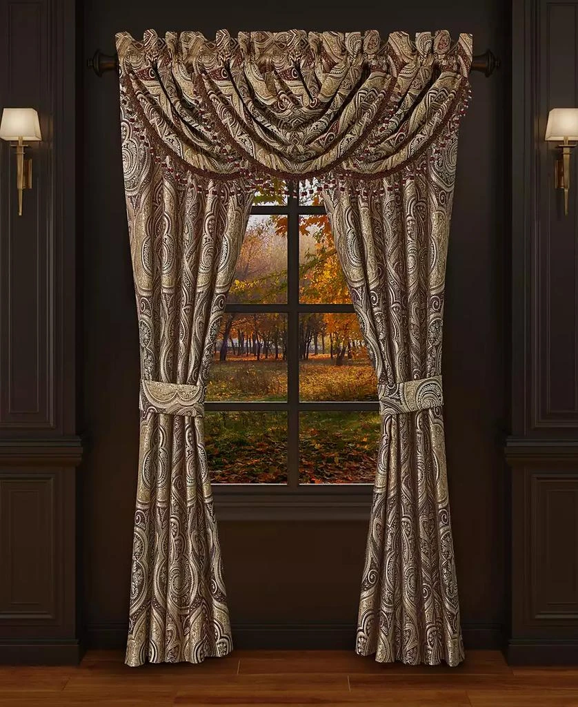 J Queen New York Five Queens Court Bordeaux Window Waterfall Valance, 33" x 49" 2