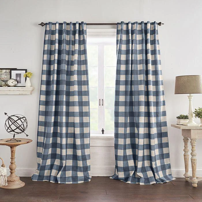 Elrene Home Fashions Grainger Buffalo Check Blackout Window Curtain, 52" x 84" 1