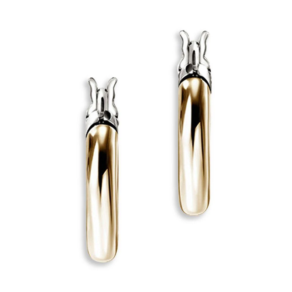 John Hardy 14K Yellow Gold & Sterling Silver JH Essentials Crossover Hoop Earrings, 10mm 1
