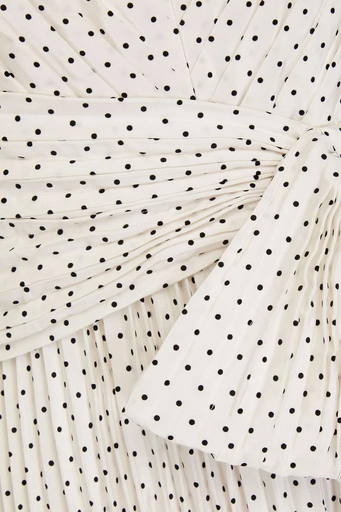Huishan Zhang Tabitha asymmetric polka-dot crepe de chine midi dress 4