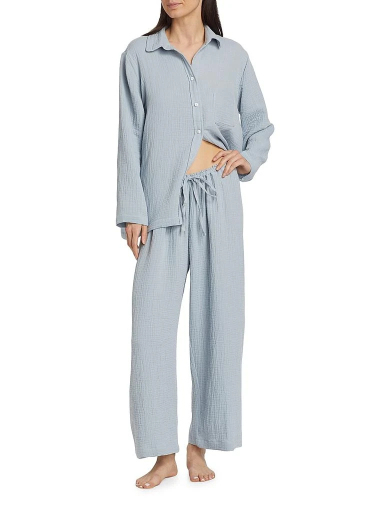 Pour Les Femmes Angel Cotton Gauze Long 2-Piece Pajama Set 2