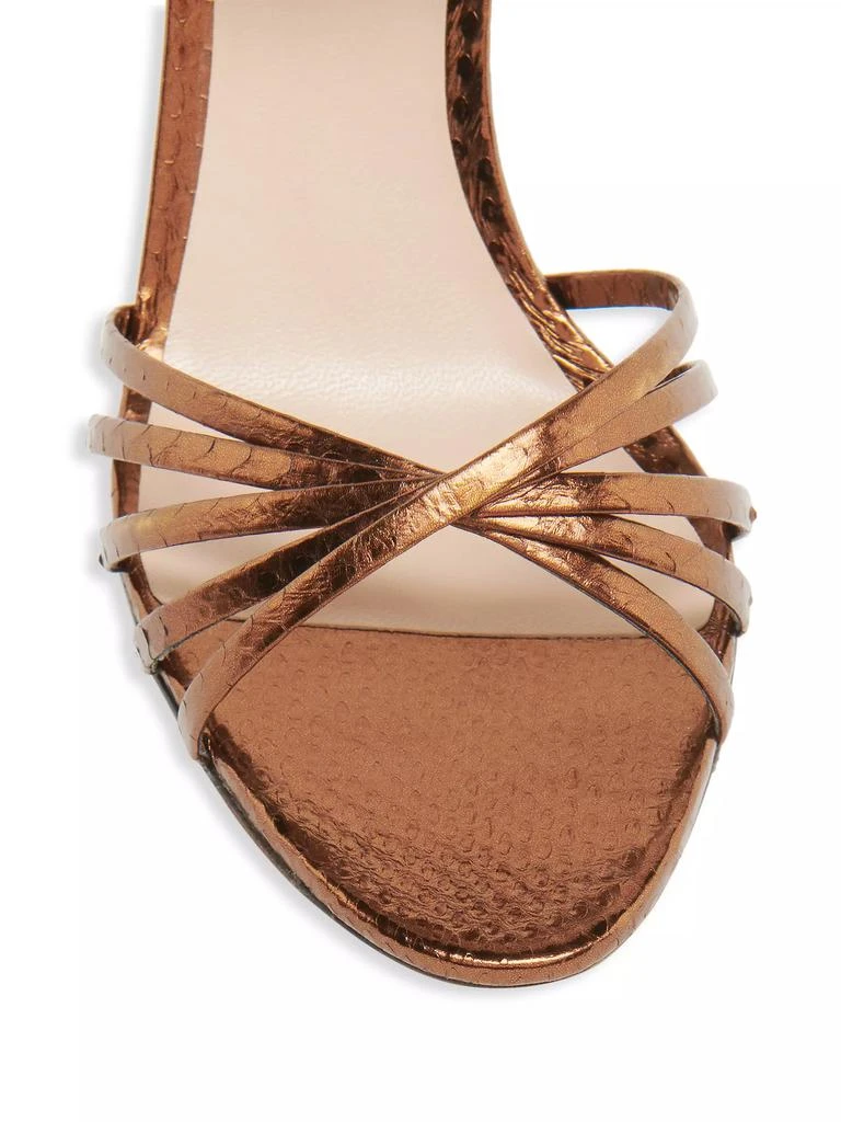 TOM FORD 85MM Laminated Ayers Snakeskin &amp; Leather Ankle-Wrap Sandals 5