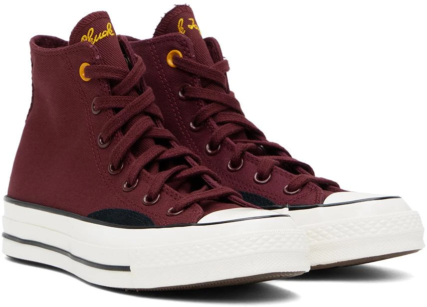 Converse Burgundy & Black Chuck 70 Mixed Materials High Top Sneakers 4