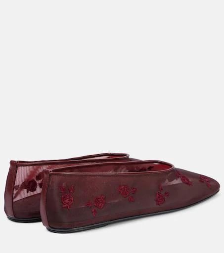 Magda Butrym Embroidered mesh ballet flats 2