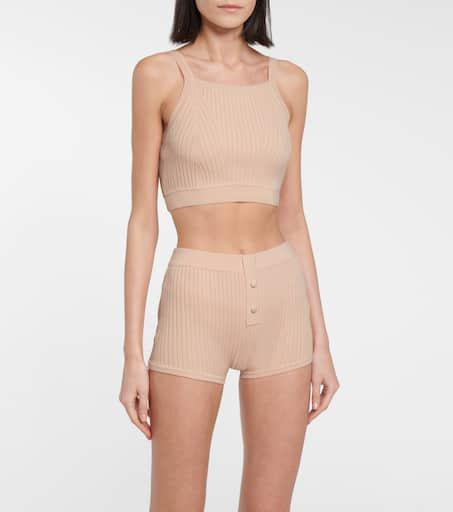 Live The Process Ribbed-knit crop top