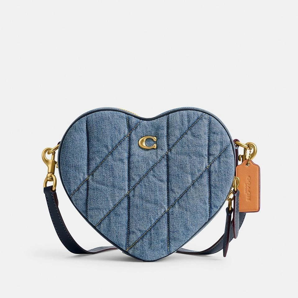 Coach Coach Quilted Heart Denim Crossbody Bag 1