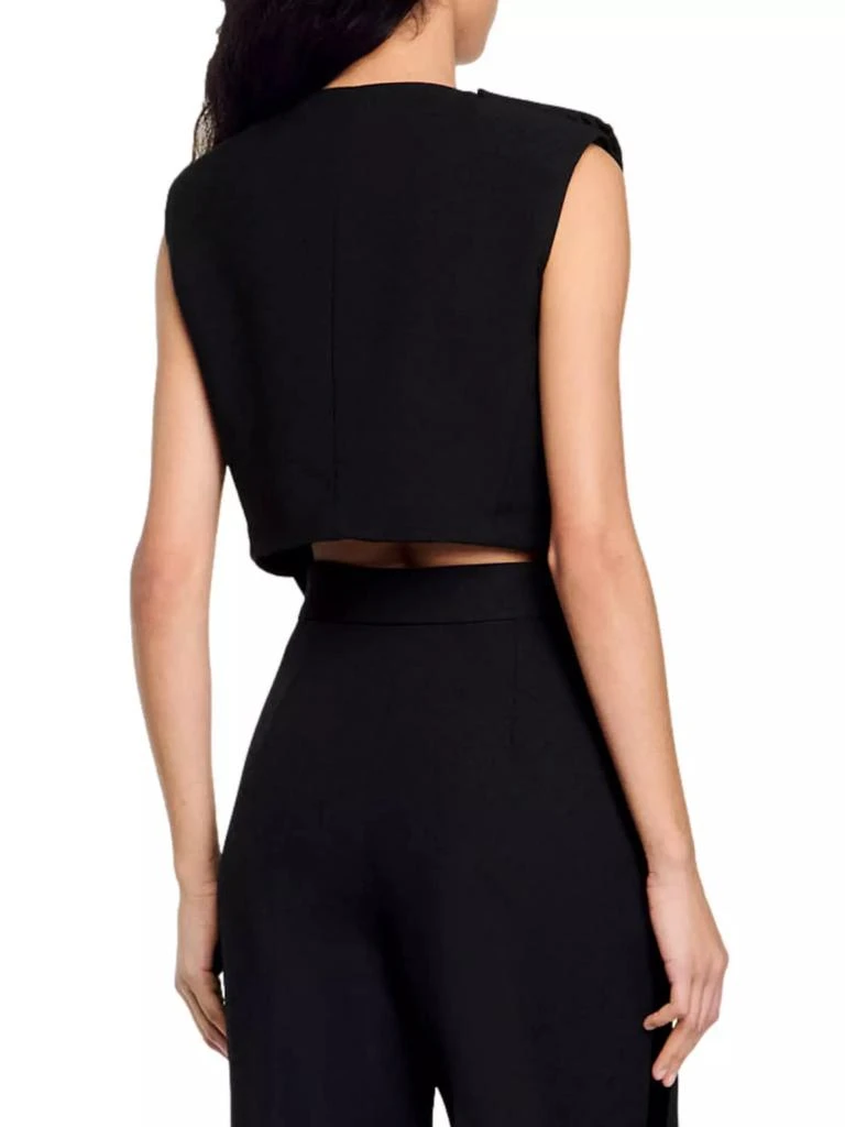 Sandro Satin-Effect Crop Top 4