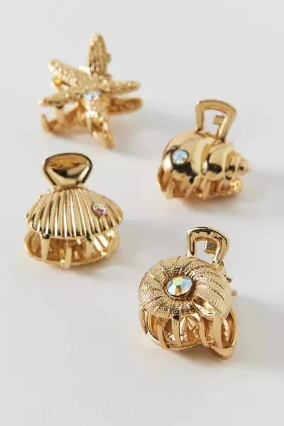 Urban Outfitters Shell Mini Metal Claw Clip Set 2