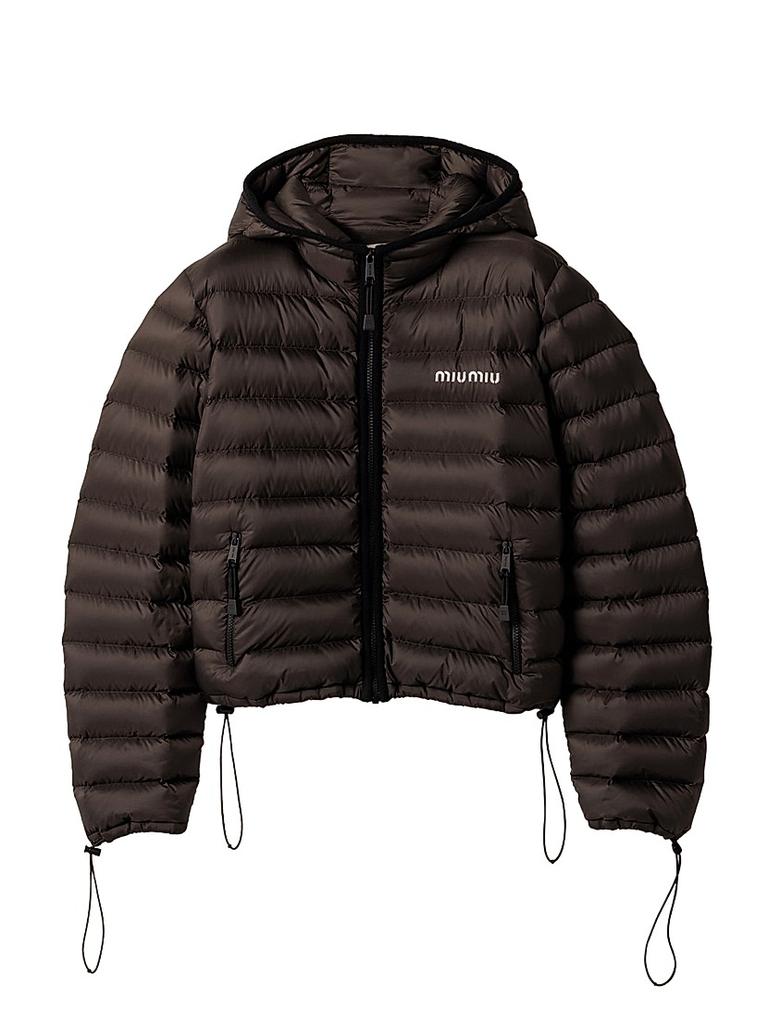 Miu Miu Miu Miu Logo-Patch Zipped Bomber Jacket - Jackets