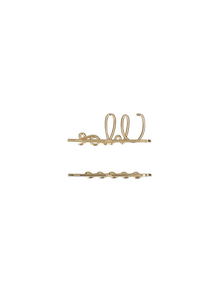 Chloé Gold-Tone Brass Hair Clips with Elegant Designs 2
