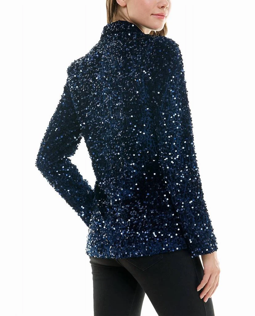 Nicole Miller Dani Velvet Sequin Jacket In Navy 2