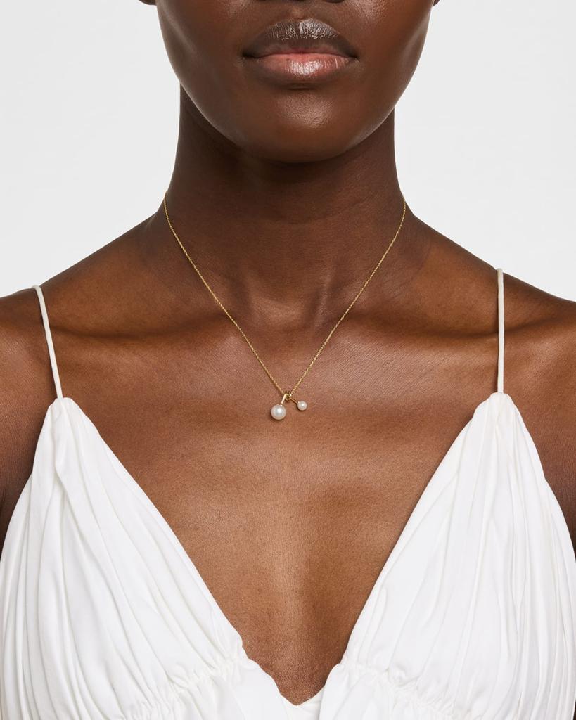 POPPY FINCH Swirl Pendant Necklace with Pearls