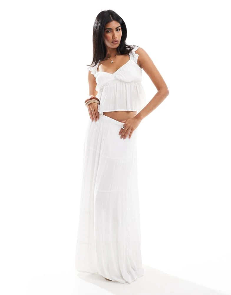 HOLLISTER Hollister puff sleeve babydoll top in white 2