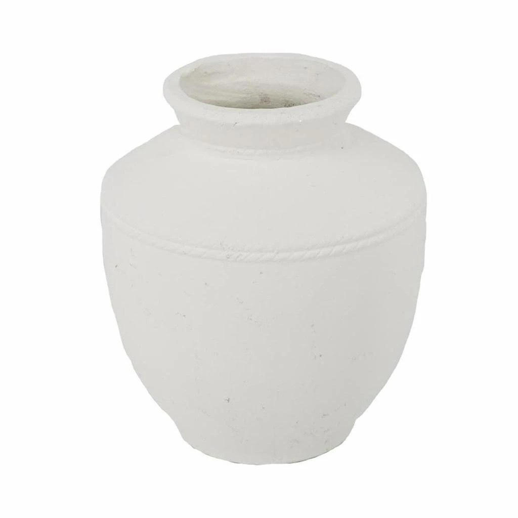 Hivvago 16" White Terracotta Round Jug Vase 4