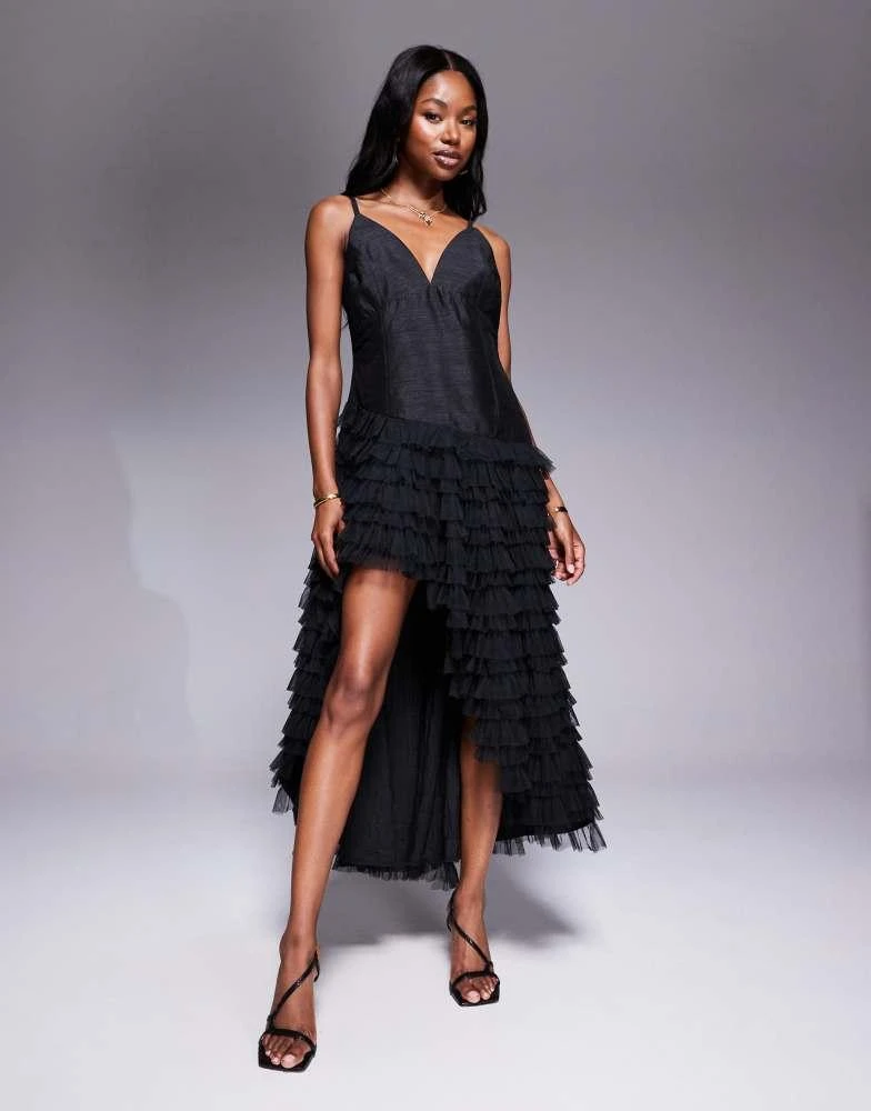 Shop River Island tulle ruffle midi dress in black on Sale at BeyondStyle   Get 57% Off River Island tulle ruffle midi dress in black with Limited-Time  Flash Deals, Exclusive Discounts, and