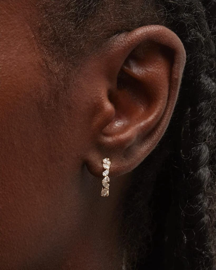 LANA Zig Zag Pear Diamond Huggie Earrings 2