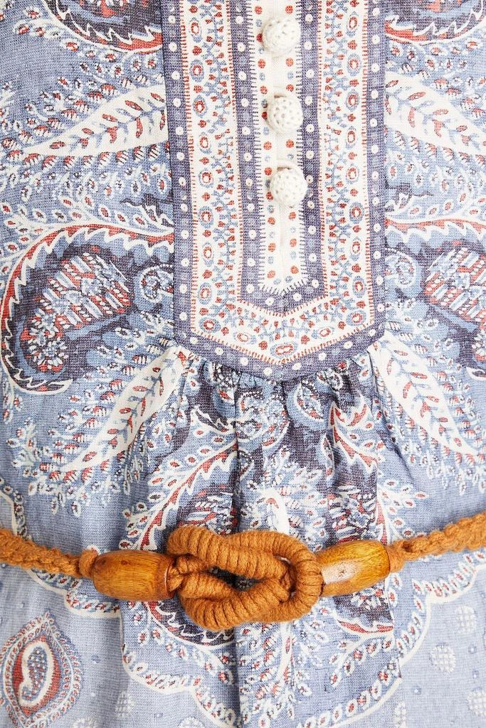 Zimmermann Belted paisley-print linen midi dress 4