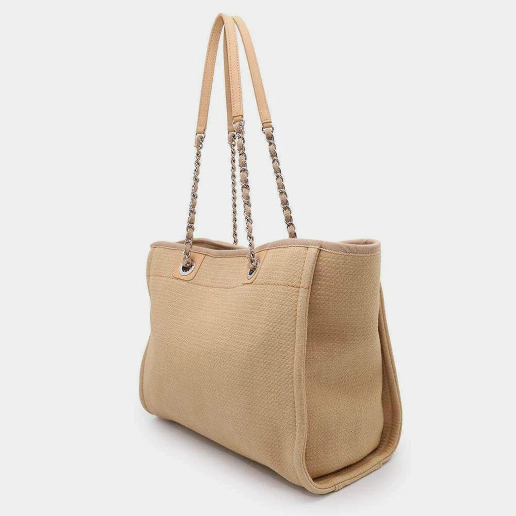 Chanel Chanel Beige Canvas Deauville Medium Tote Bag 3