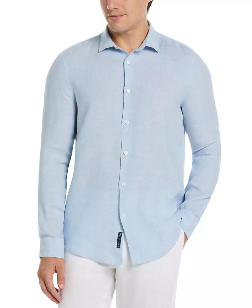 Perry Ellis Ellis Mens Long Sleeve Solid Linen Woven Button Down Shirt -  Shirts - Compare Prices from 9+ Stores - BeyondStyle