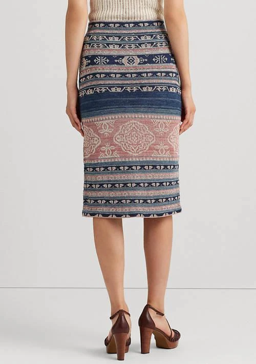 Ralph Lauren Ralph Lauren Geo Motif Linen Cotton Pencil Skirt 2