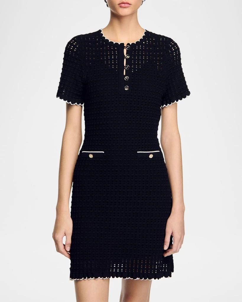 Sandro Dory Open-Knit Mini Dress 6